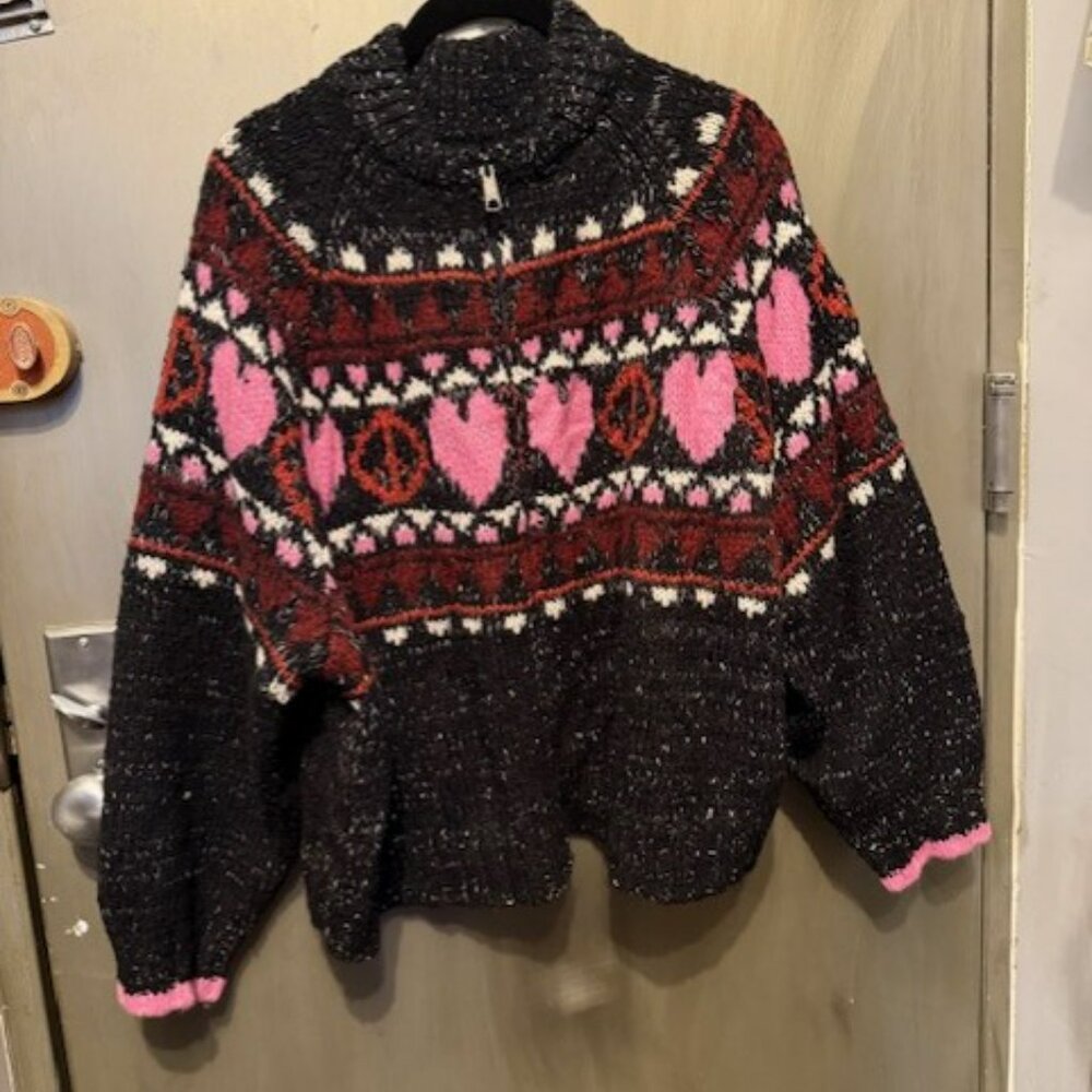 Pilcro Peace Love Icon Zip-Up Cardigan Sweater - Picture 6 of 16